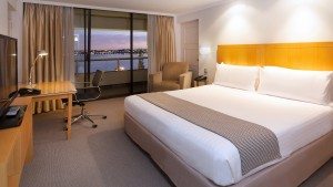 King Bed Premium River View Guest Room Crowne Plaza Perth.